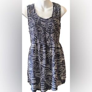 BY ANTHROPOLOGIE | Navy Blue Smocked Bodice Tunic Mini Sleeveless Dress